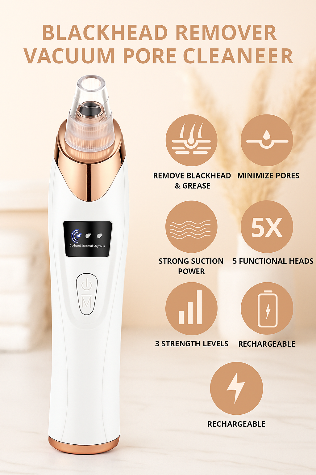 Electric Blackhead Remover, Vacuum Acne Cleaner, Black Spots Removal