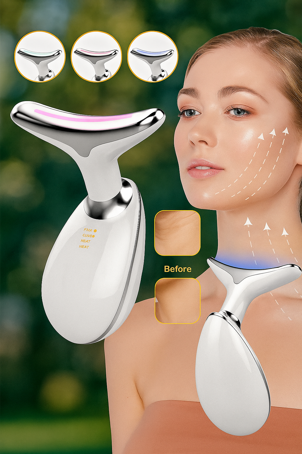 IPL Anti-Aging LED Face Massager – IPL Wrinkle Reducing & Puffiness Relief Instrument, Rechargeable,