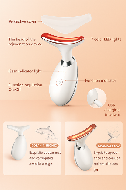 IPL Anti-Aging LED Face Massager – IPL Wrinkle Reducing & Puffiness Relief Instrument, Rechargeable,